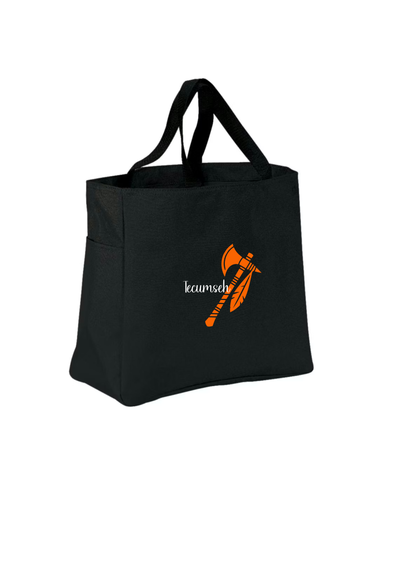 Embroidered Black Tote Bag - Banner and Arrows Tecumseh Design