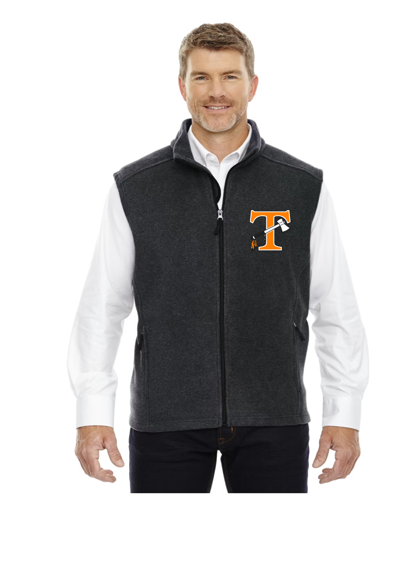 Men's Heather Charcoal Fleece Vest With Tecumseh Logo Embroidered - Sizes up to 4XL