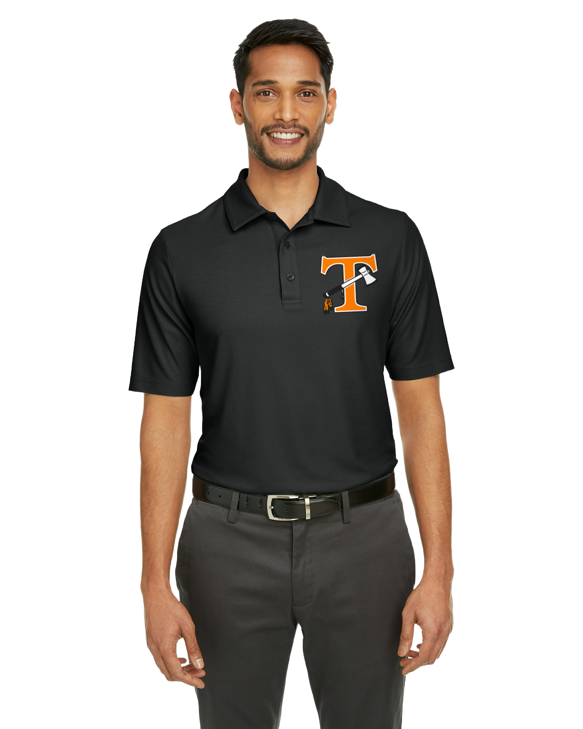 Men's Black Polo with Tecumseh Logo Embroidered - Sizes up to 5XL