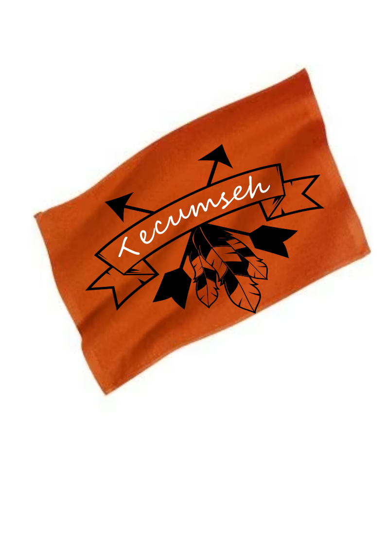 Rally Towel Orange - Banner and Arrows Tecumseh Design
