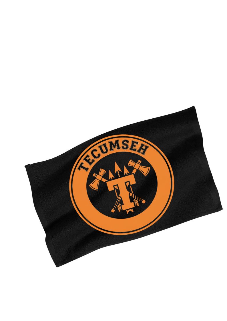 Rally Towel Black - Tecumseh Circle Design