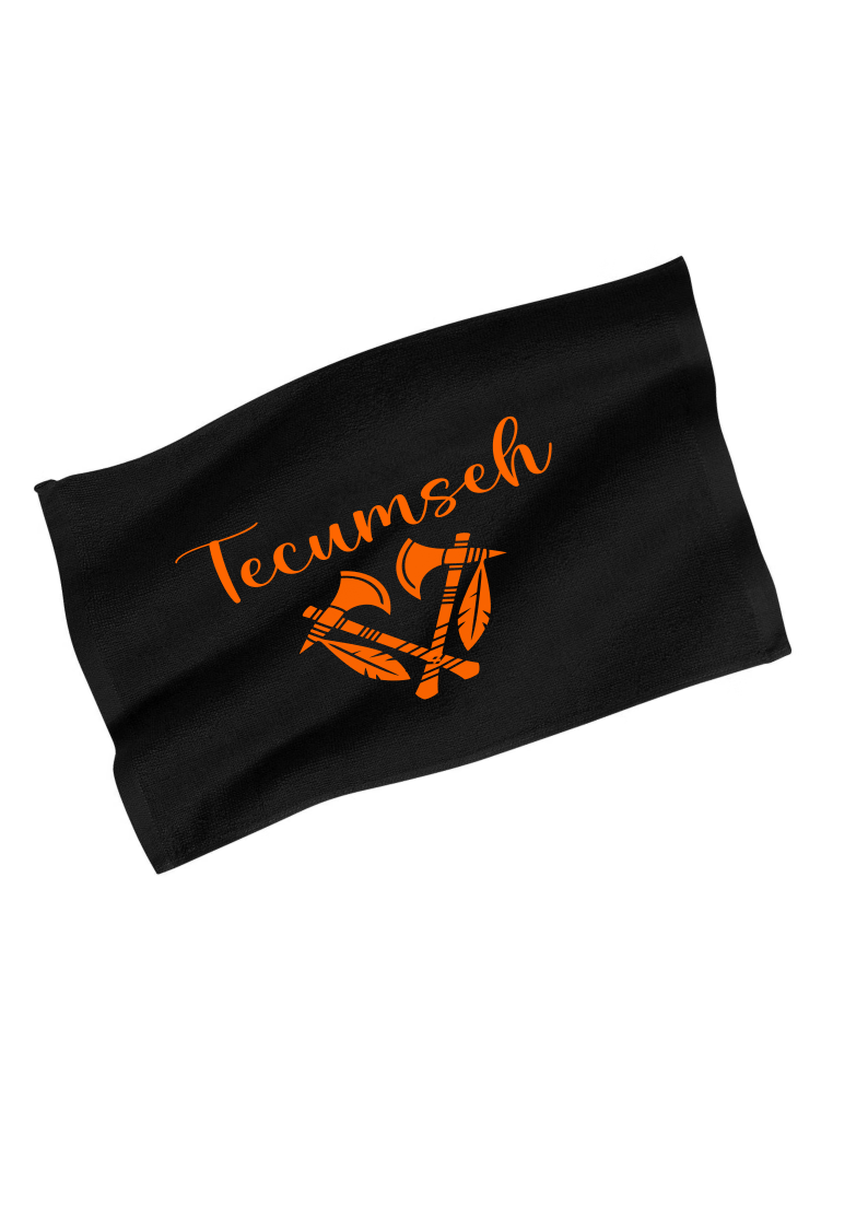 Rally Towel  Black - Tomahawk Tecumseh Design