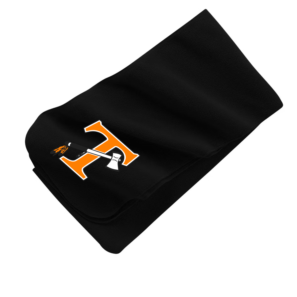 Solid Black Scarf with Tecumseh Logo Embroidered - One Size